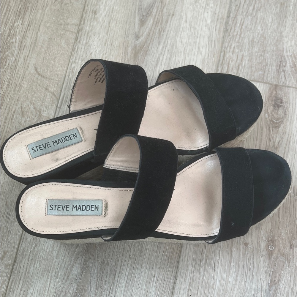 Steve Madden Black Suede Women's Sandals